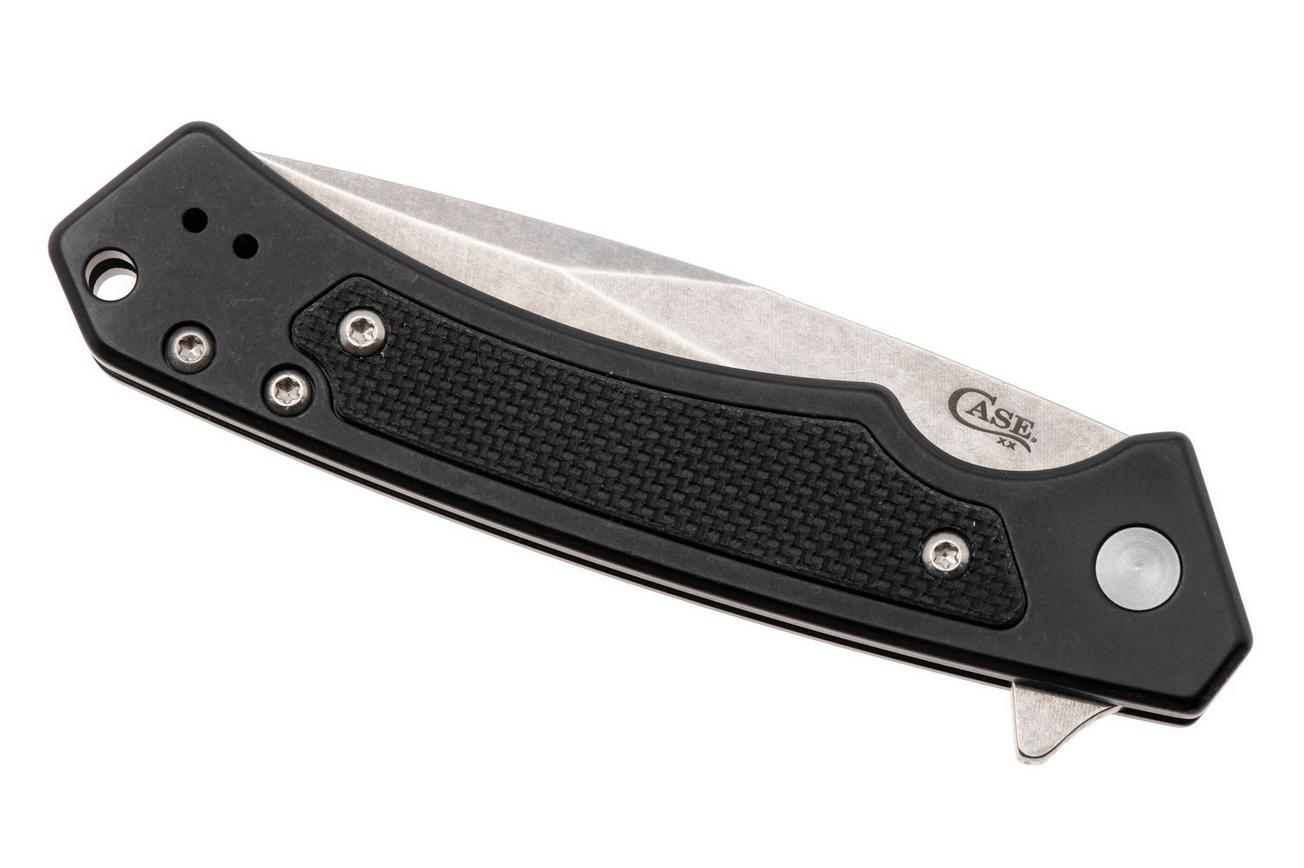 Case Marilla Black Anodized Aluminum, Black G10 Inlay, 25878, S35VN partly serrated zakmes