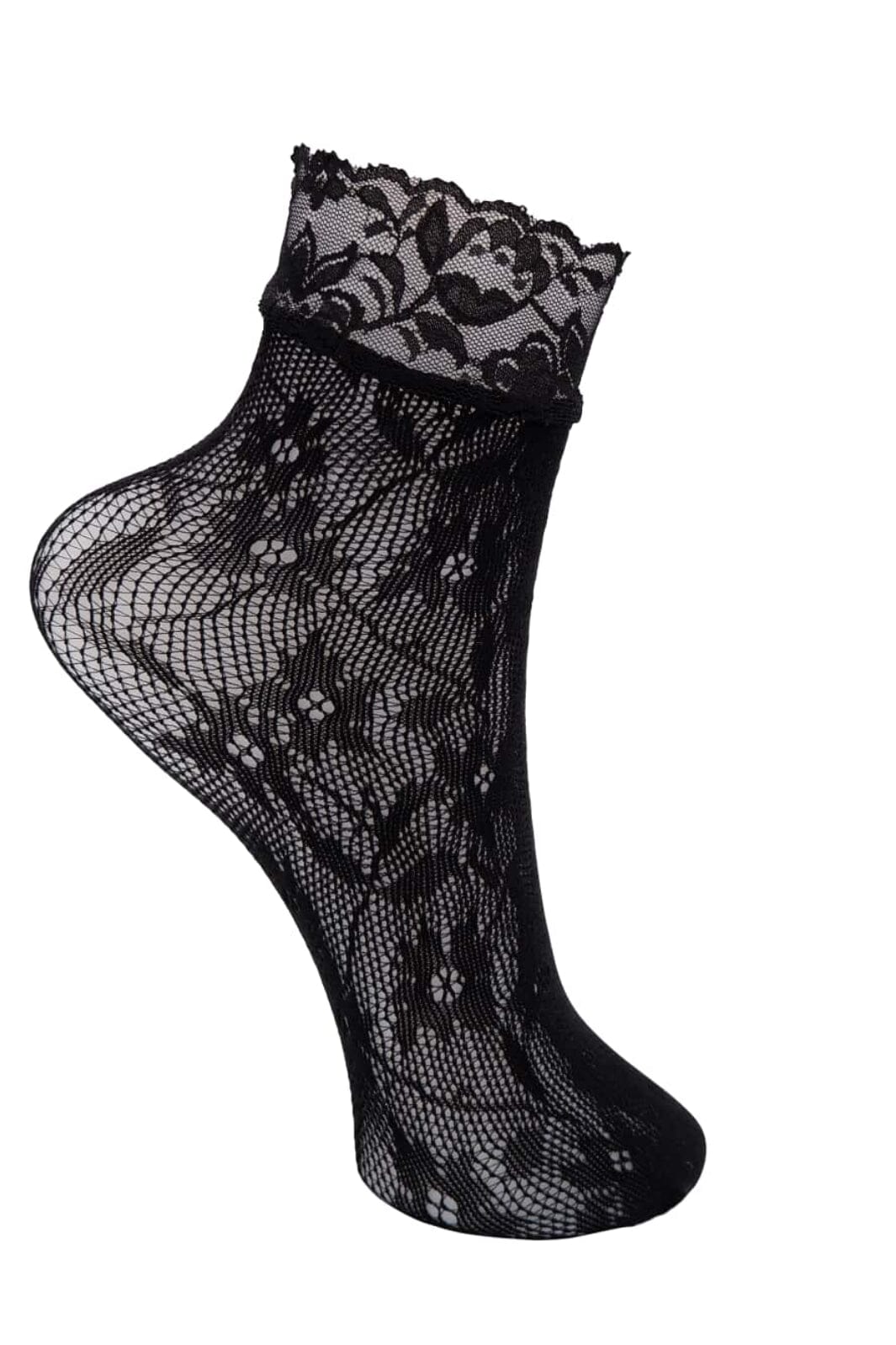 Black Colour Bctegan Anclet Flower Sock 4351
