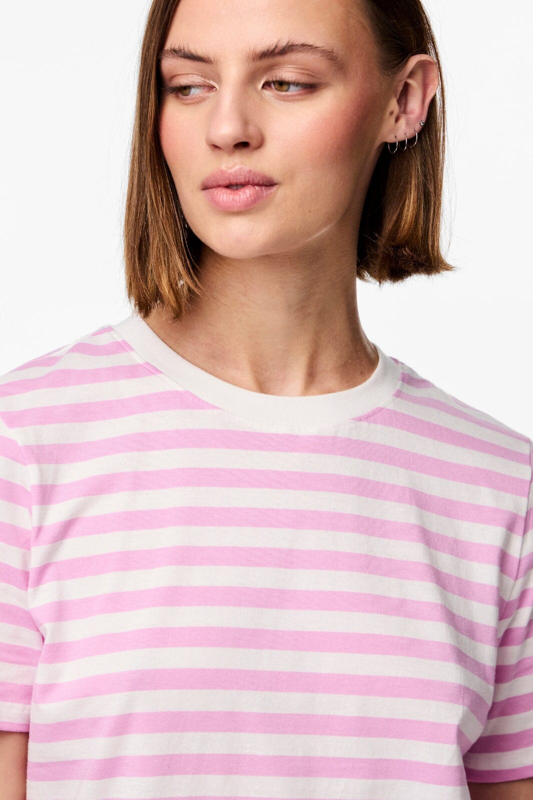 Pieces Pcria Ss Tee Stripes 4474679 pastel lavender bright white