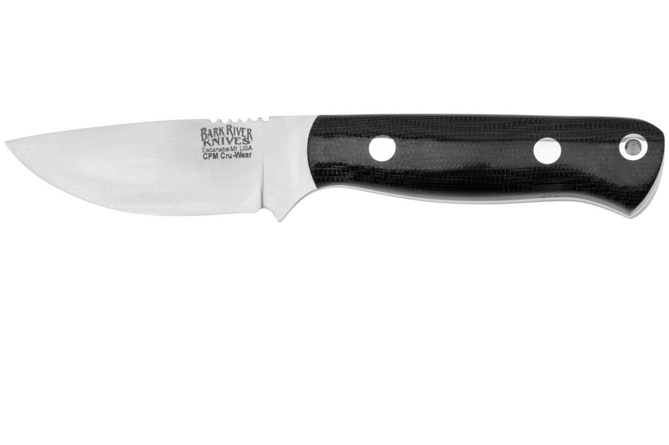 Bark River Bravo Necker K07-061BCM, CPM Cru-Wear, Black Canvas Micarta, nekmes