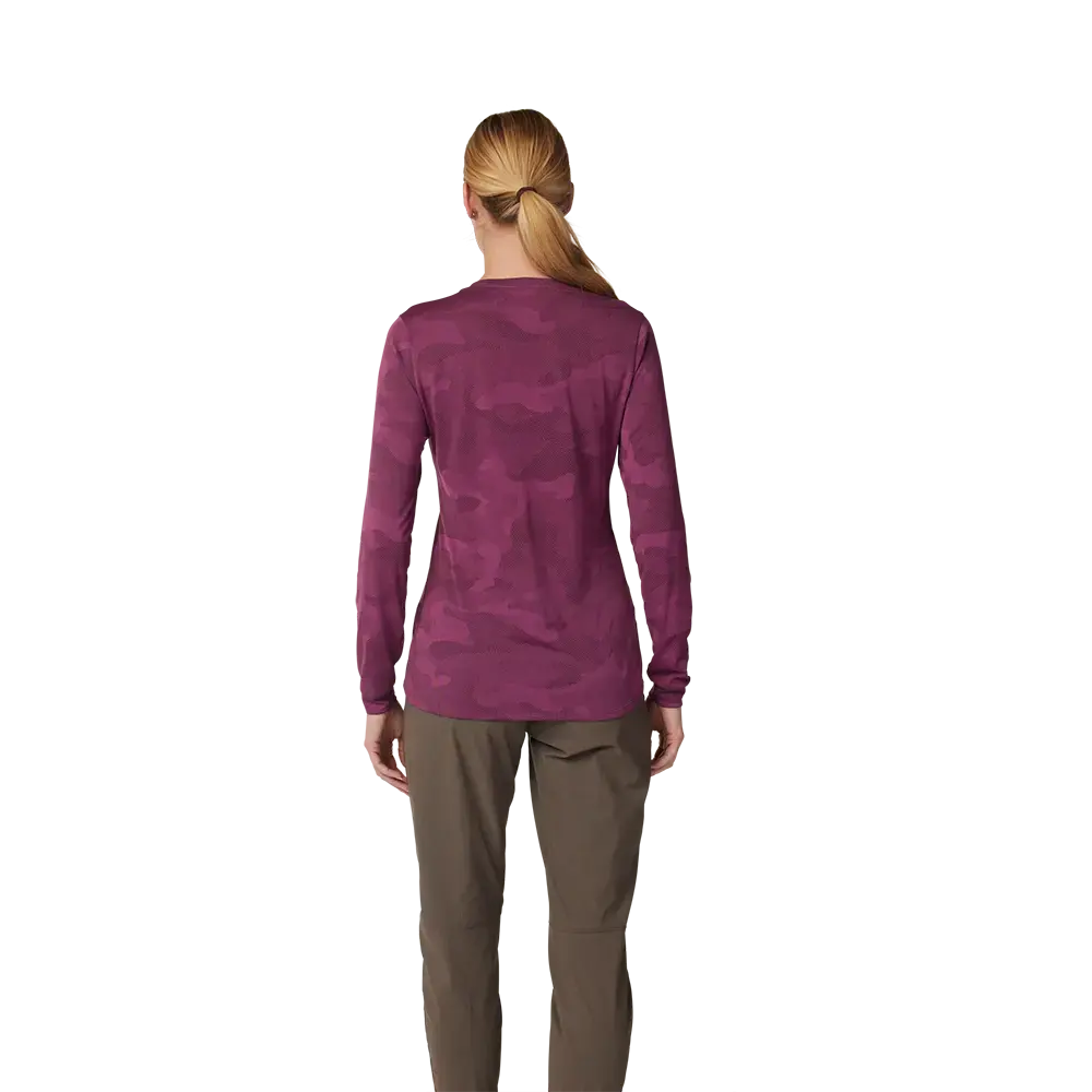 Fox Ranger Tru Dri MTB Fietsshirt Lange Mouwen Paars Dames