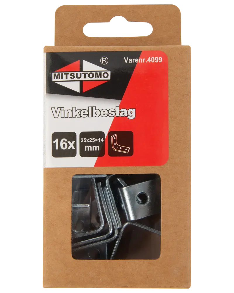Mitsutomo Vinkelbeslag 25 x 14 x 25 mm 16-pak