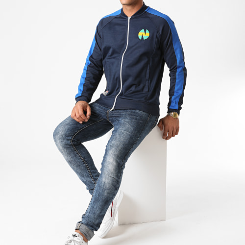 Veste Zippée A Bandes Newteam 1 V2 Bleu Marine