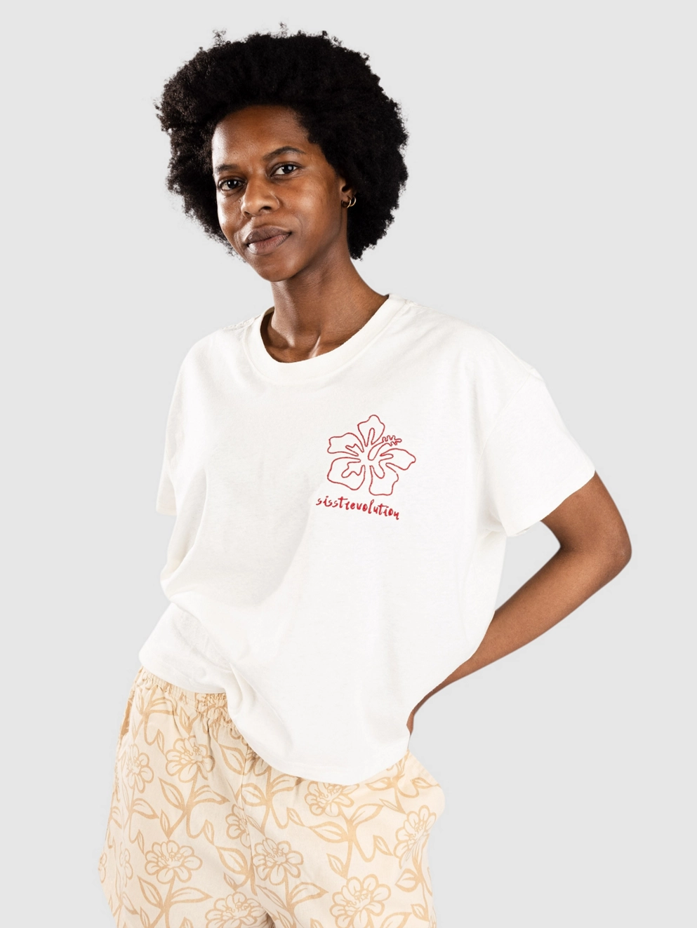 Sisstr Hibiscus T-Shirt vintage white