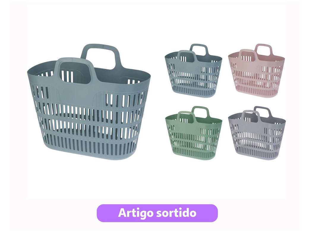 CESTO PARA COMPRAS 25L CORES SORTIDAS