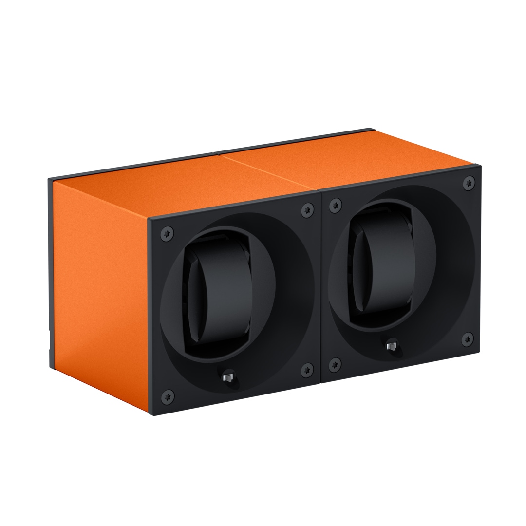 SwissKubik Masterbox Aluminium Orange - 2 Uhren