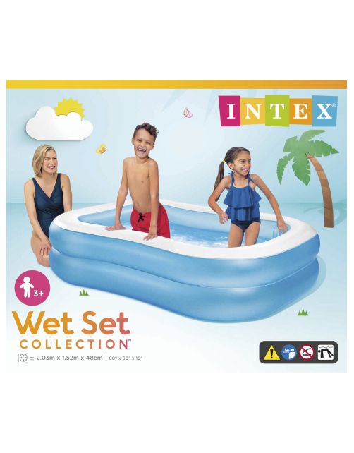 Intex Opblaasbaar Zwembad Familie - Easy Set Baden - 203x152x48 cm Blauw Leeftijd 3+