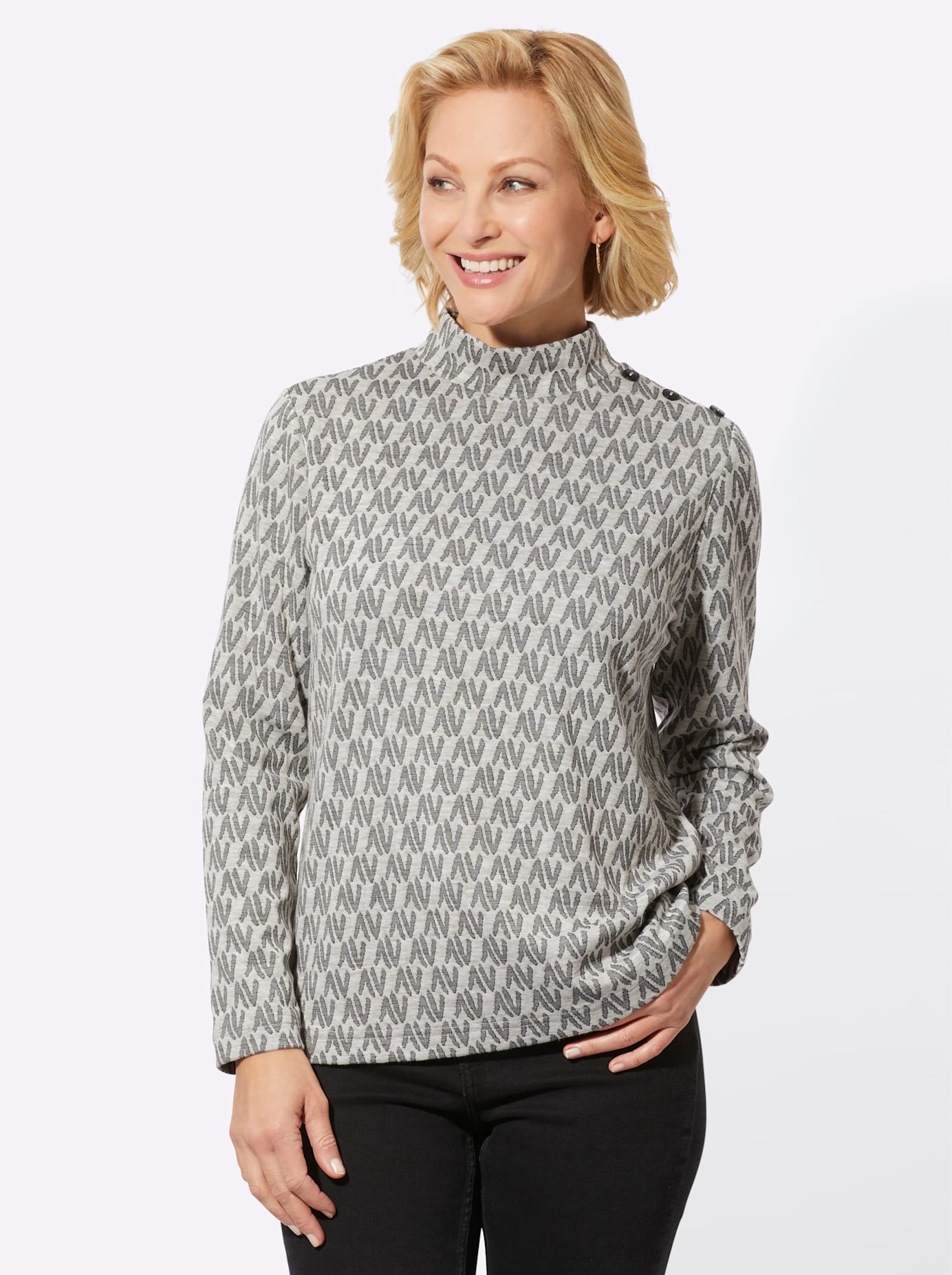 Classic Basics Stehkragenshirt »Jacquard-Shirt«, 1 Stk.