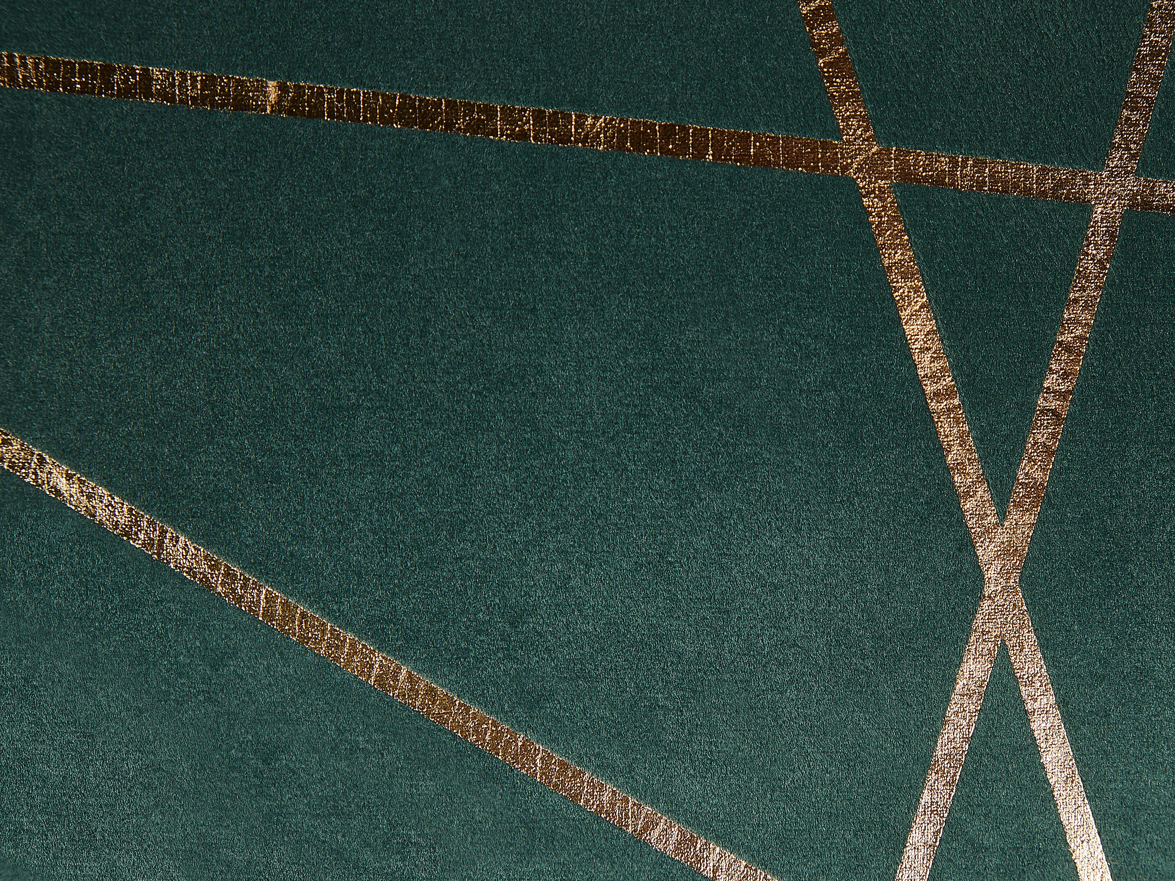 Set van 2 sierkussens PINUS Fluweel 45 x 45 cm Donkergroen geometrisch patroon