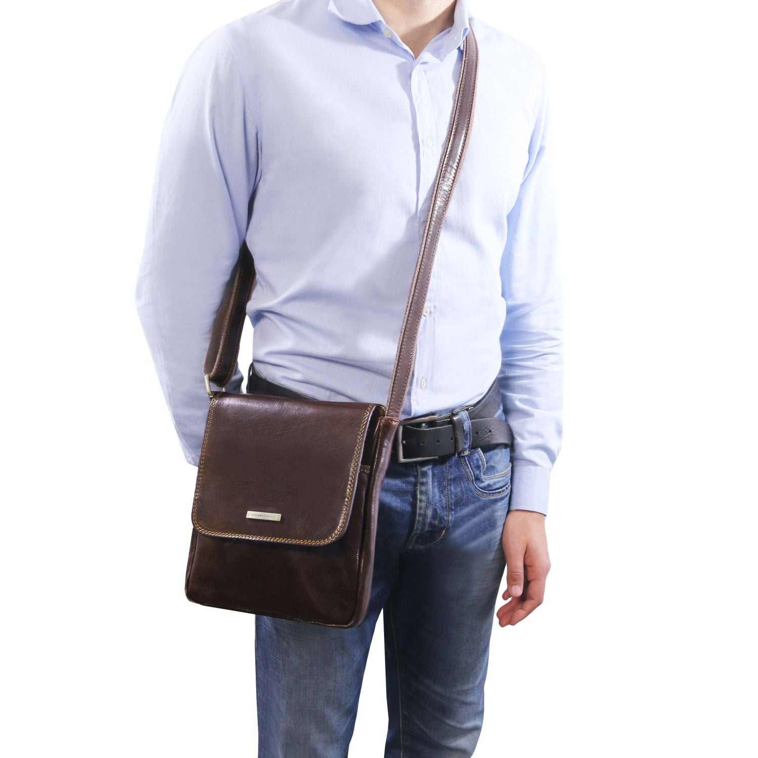 TL142464 - Tuscany Leather – John - Leren crossbody tas voor heren