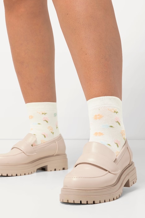 2er-Pack Socken, Blumen, kurzer Schaft