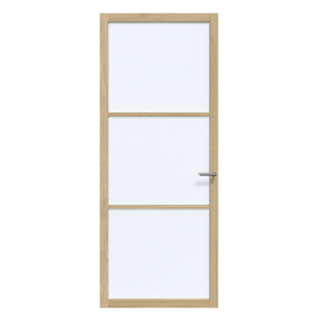 Arne & Bodil binnendeur ABE101 satijnglas - licht eiken houtlook afwerking