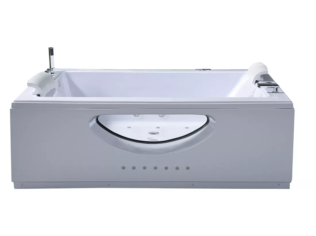 Baignoire hydromassage blanc double pompe 178 X 147 cm 33 jets – Petal