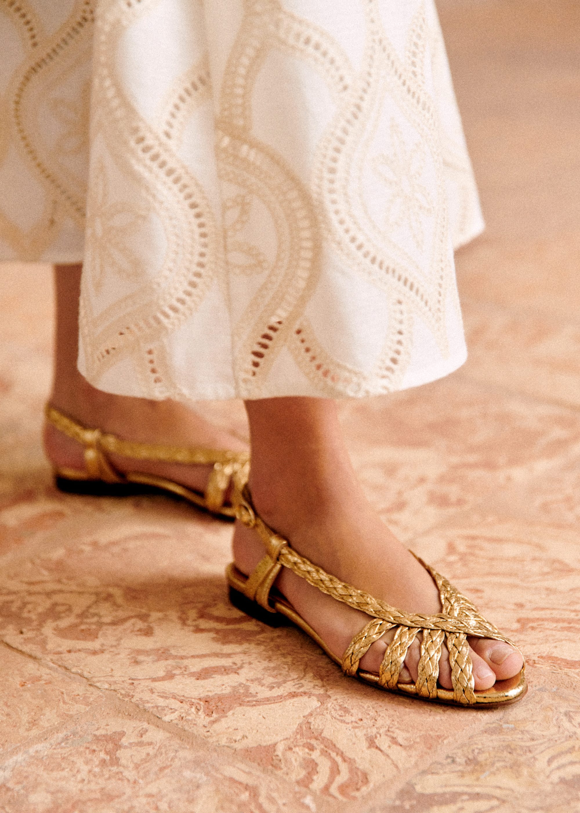 Sandales Low Natacha - Doré lisse tressé - SOULIERS/SOULIERS Sandales 5906219