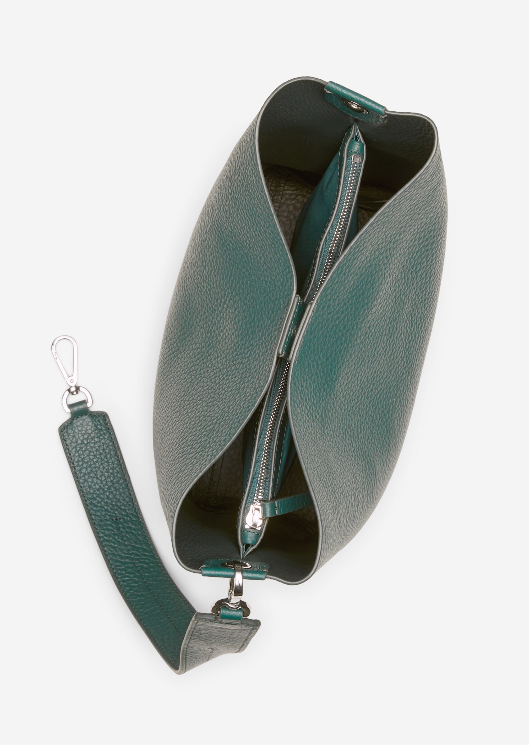 Hobo-Bag aus fein genarbtem Rindleder