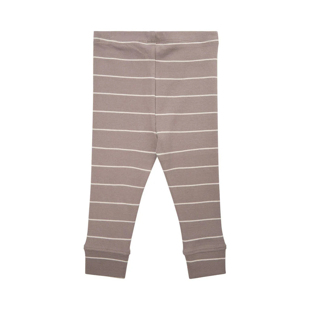 Sofie Schnoor baby gestreepte slim fit broek taupe/wit