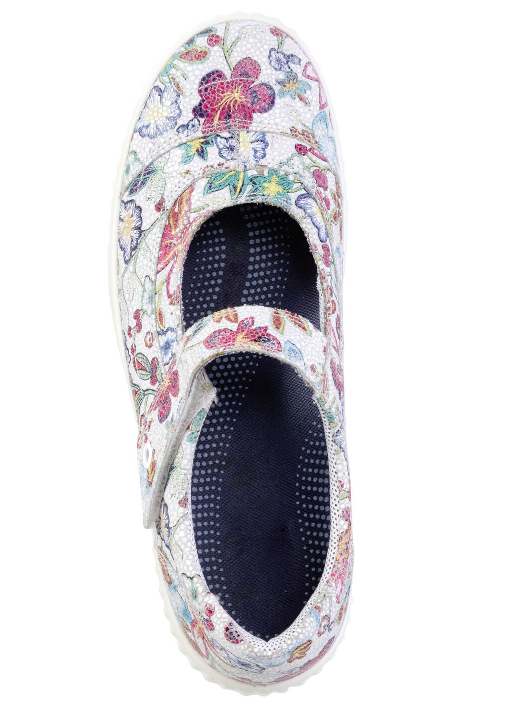 Slipper aus floral bedrucktem Leder