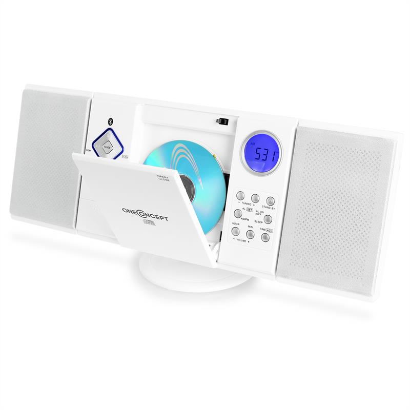V-12-BT Bluetooth-Stereoanlage USB SD CD MP3 AUX UKW weiß Weiß