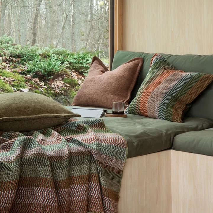 Røros Tweed - Picnic Kissen, 60 x 60 cm, coral