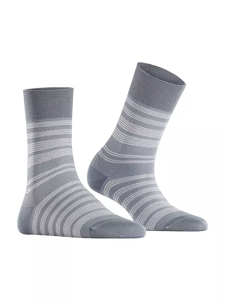 FALKE Socken SENSITIVE SUNSET STRIPE blue smog grau