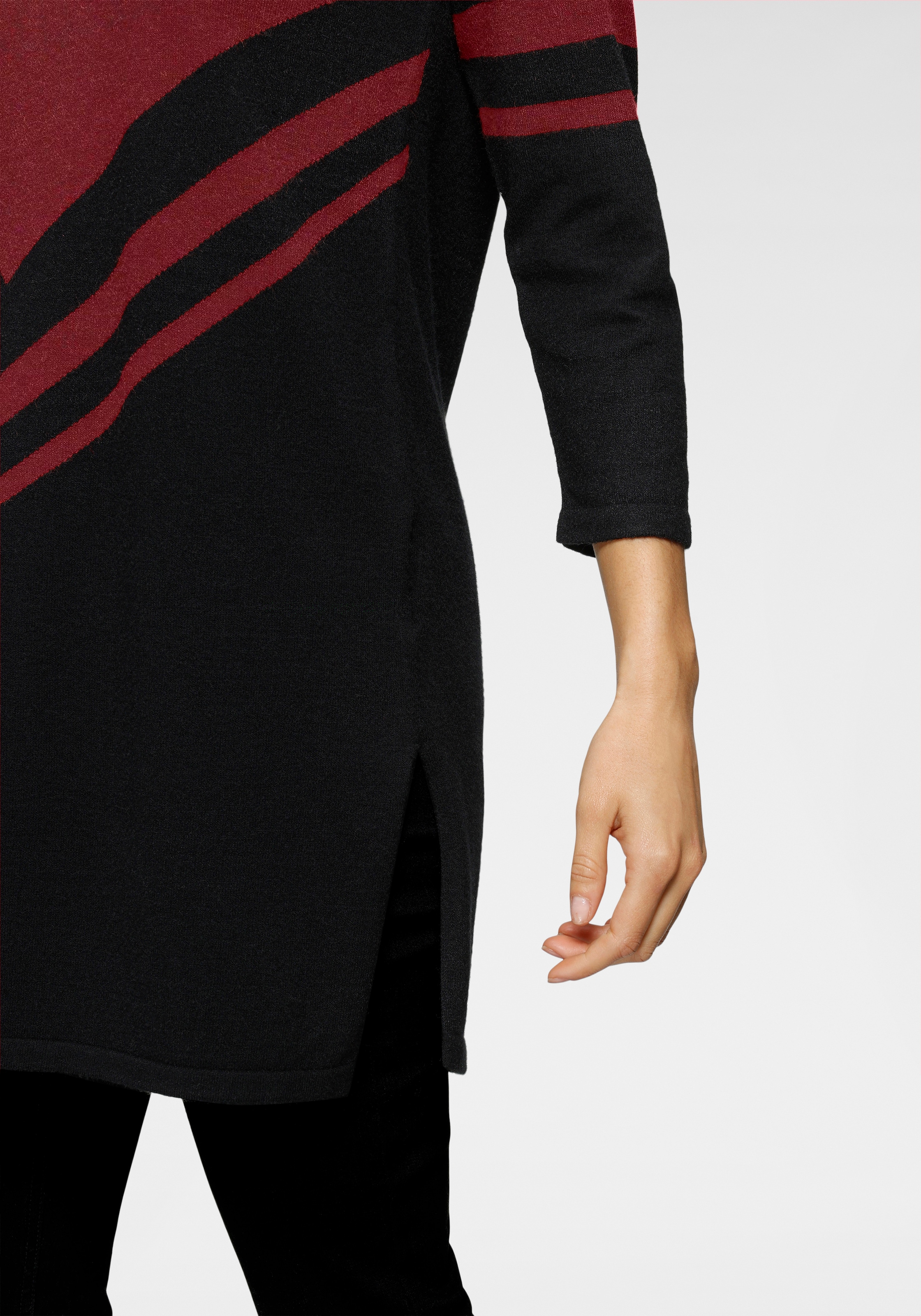 Laura Scott Longpullover , mit besonderem Strickmuster