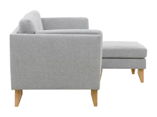 Canapé d'angle réversible 4 places en tissu gris clair Norden