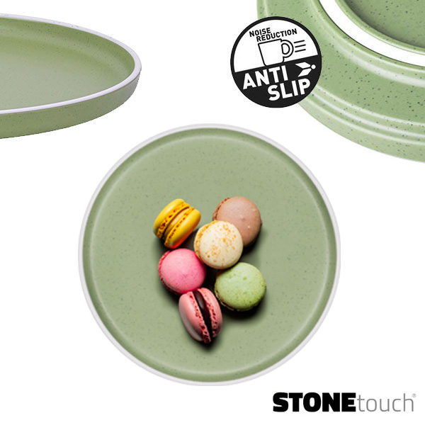 Assiette à dessert Mélamine 20cm DOLOMIT Verte