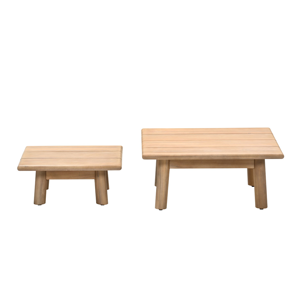 Lunar set van twee bijzettafels - acacia white wash