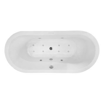 Marho Aquero whirlpool ligbad vrijstaand 170 x 80 cm acryl glans wit met waste chroom
