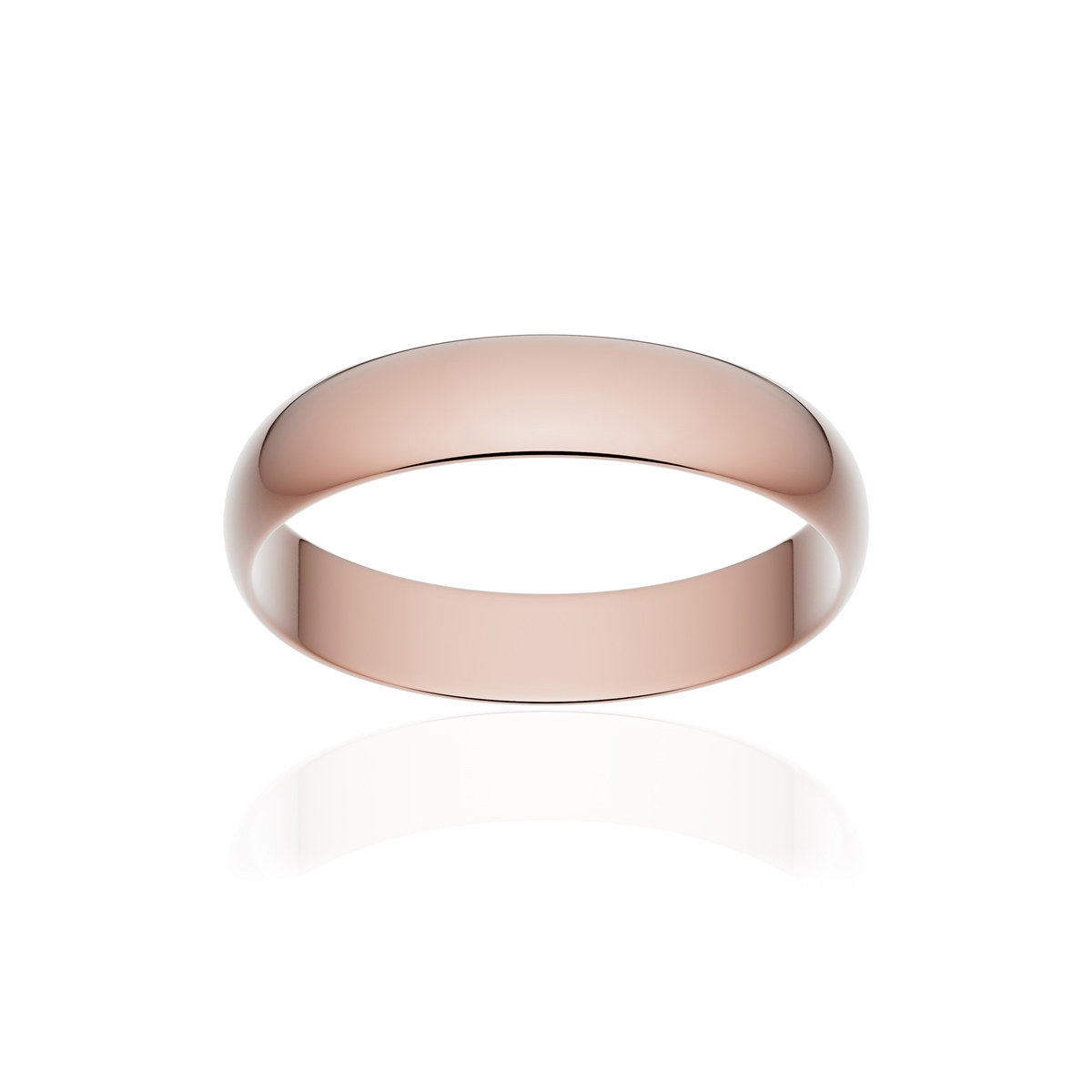 Alliance or 375 rose poli ruban 4mm