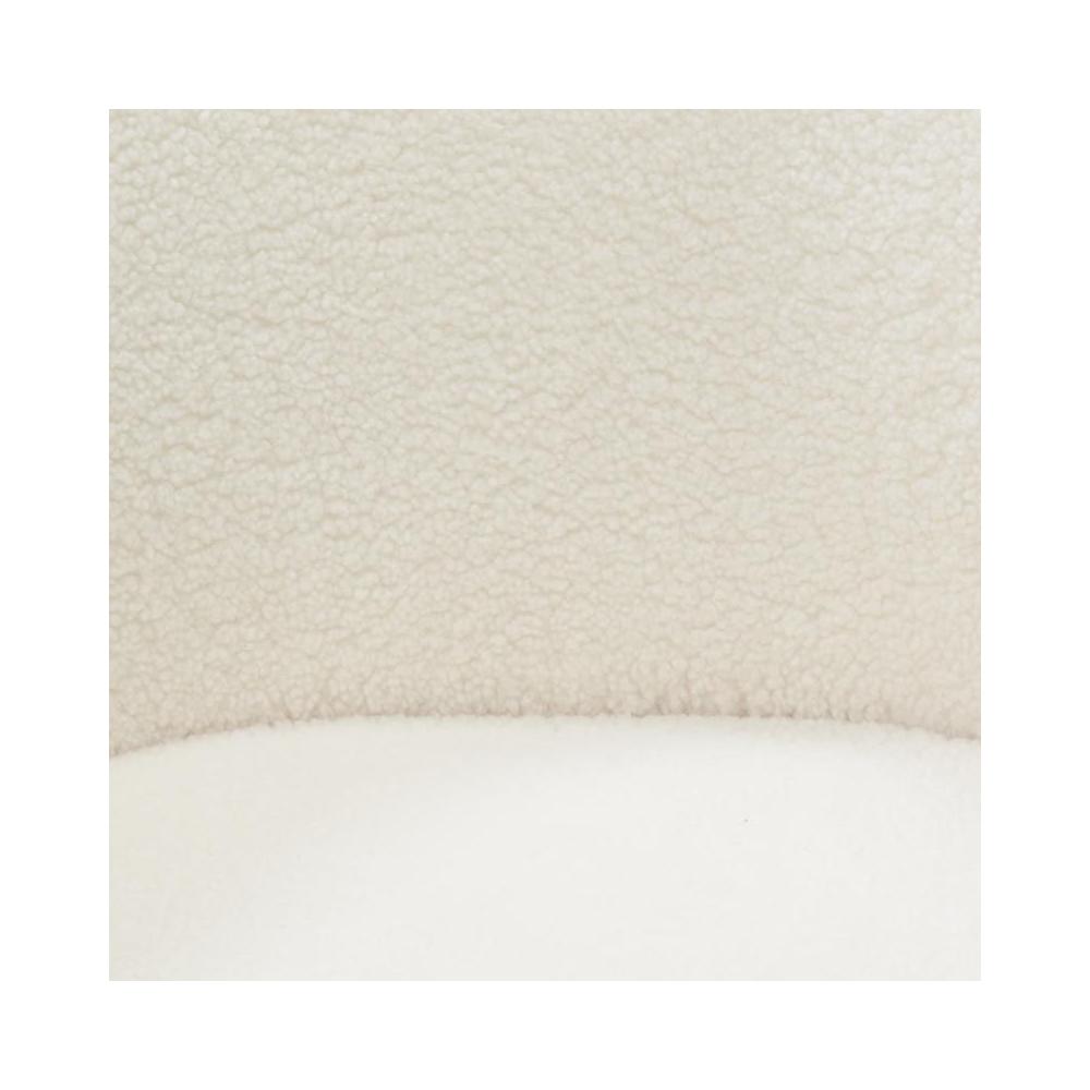 Fauteuil bois et bouclettes blanc