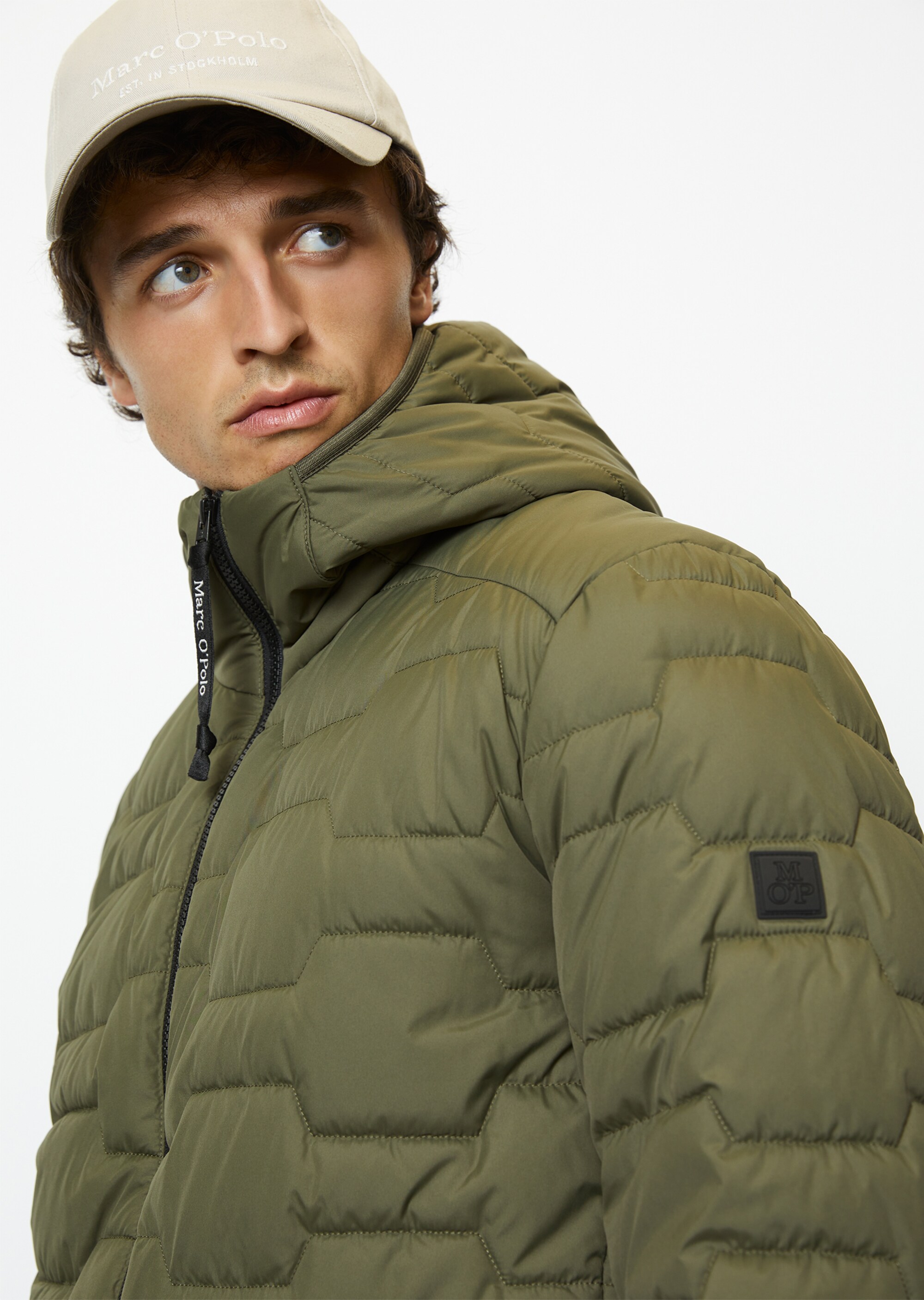 Kapuzen-Steppjacke regular mit Octagon-Quilt-Steppung