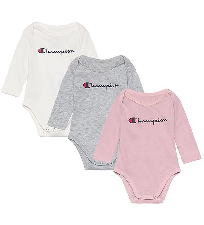 Champion Body l/ä - 3er-Pack - Dusty Rose/Grau Melange/Weiß