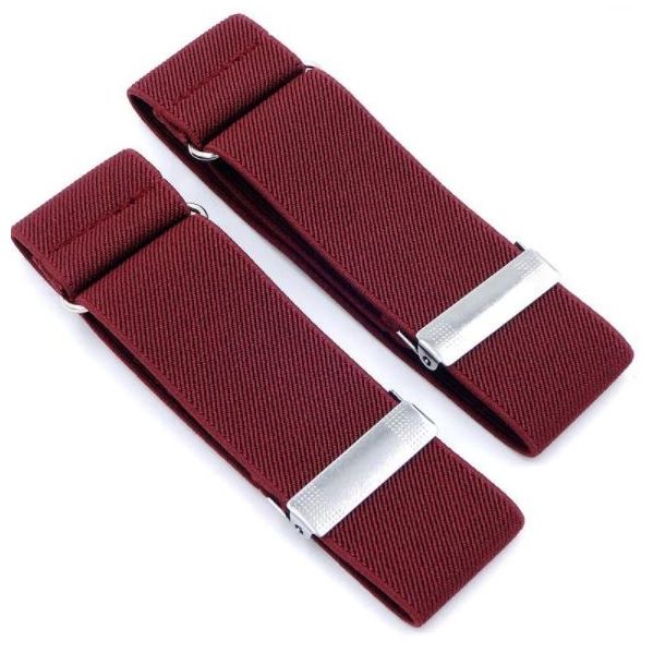 Braçadeiras Manga Camisa Vermelho Tinto