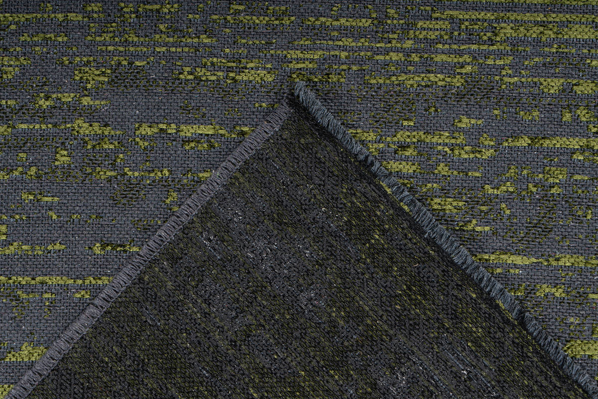 Flachgewebeteppich KALEVI 100 - grün - mit 3D-Struktur - 80x150 cm