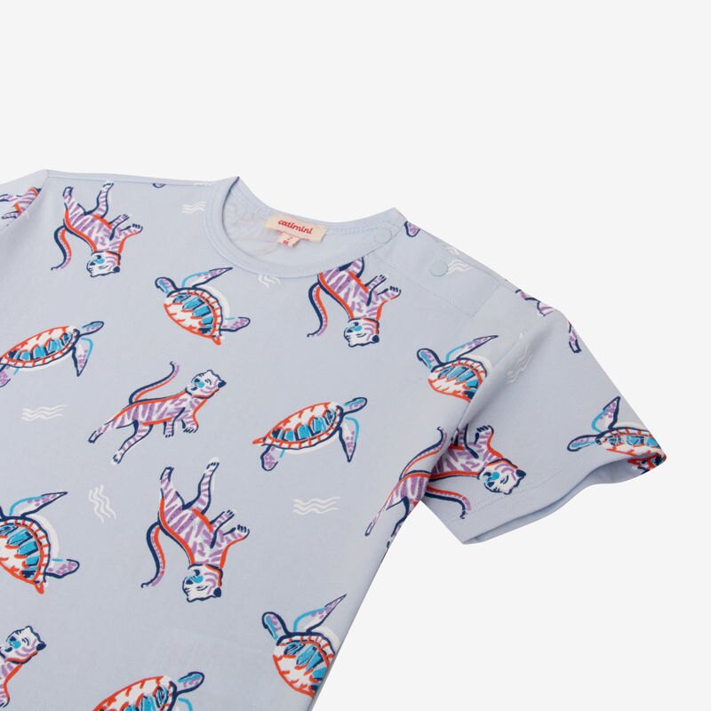 T-shirt bébé garçon tigres bleu Catimini Bleu