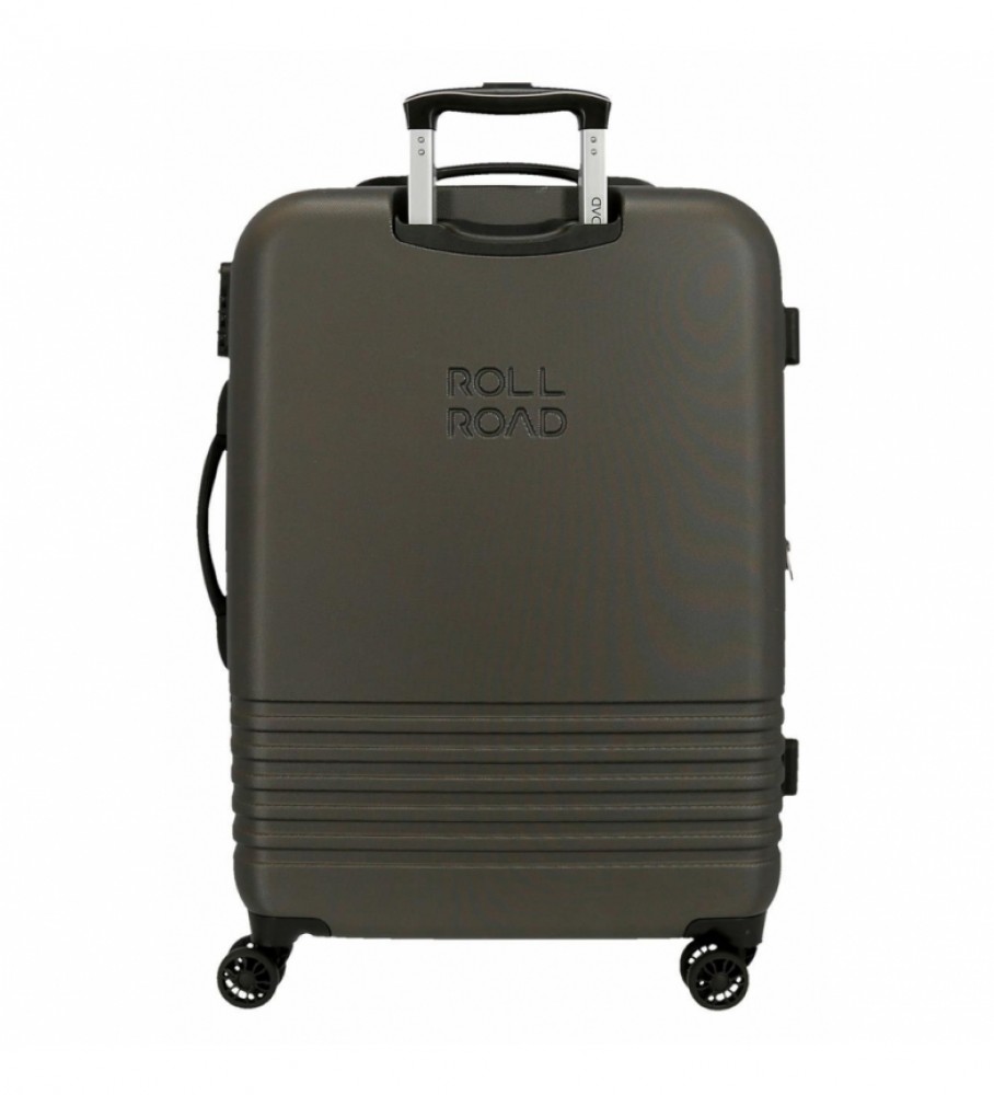 Conjunto de malas rígidas Roll Road India, antracite - 40x55x20cm/48x70x27cm/55x80x29cm -