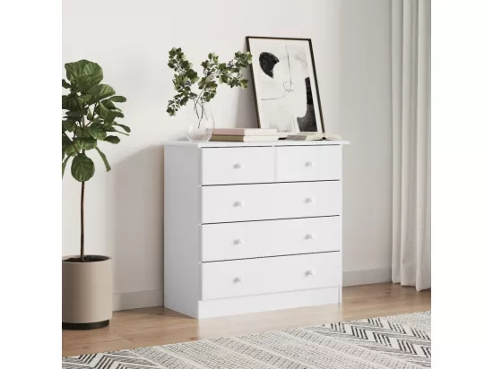Commode ALTA blanc 77x35x73 cm bois massif de pin