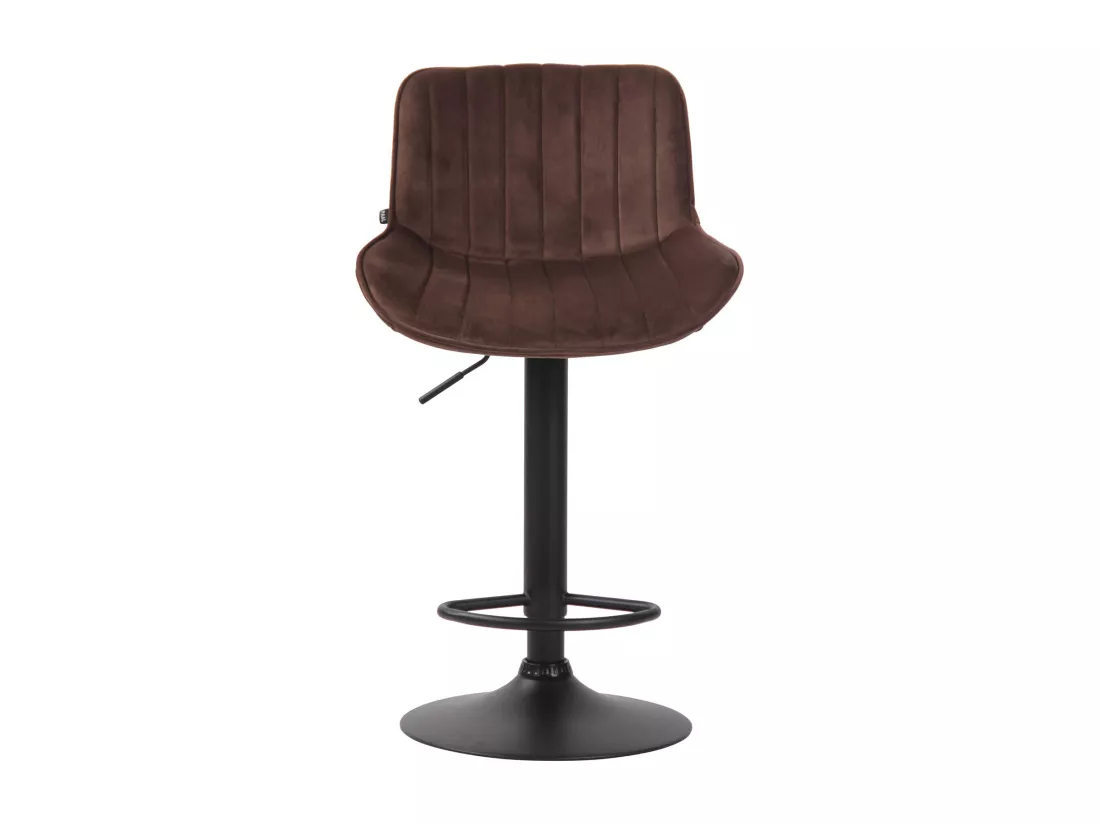 Lot de 2 Tabourets de bar - Velours & Métal - Marron - Lentini