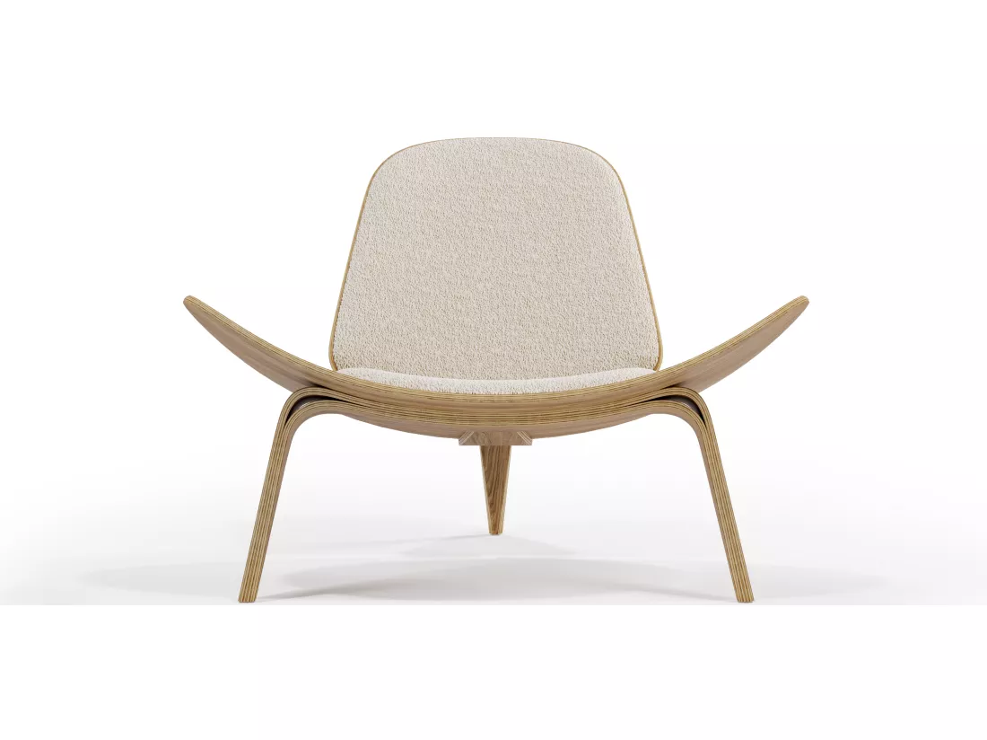 Fauteuil design - Fauteuil scandinave - Revêtement en Boucle - Lucy Blanc