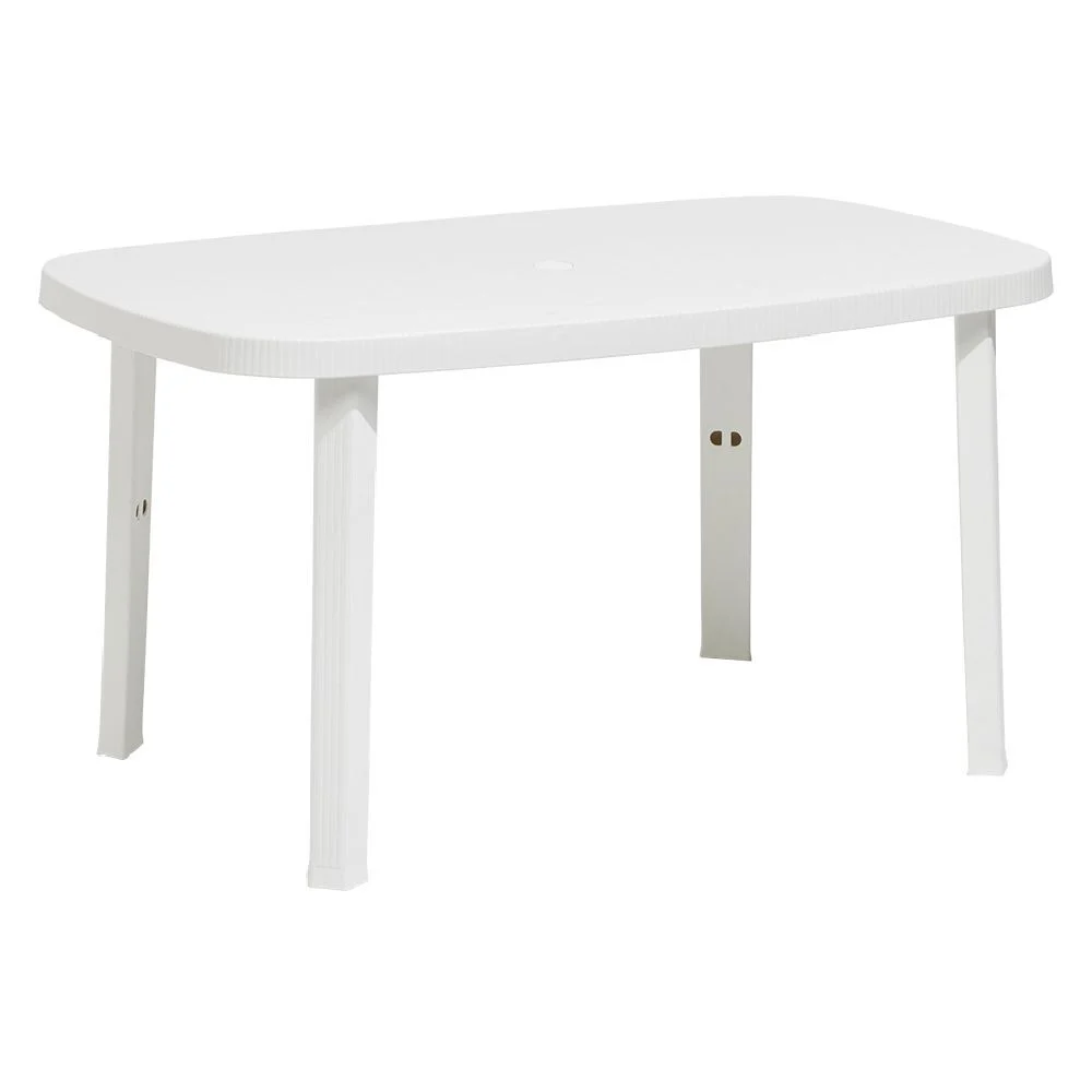Table de jardin rectangulaire 6 personnes Viva blanche 137x72xH85cm
