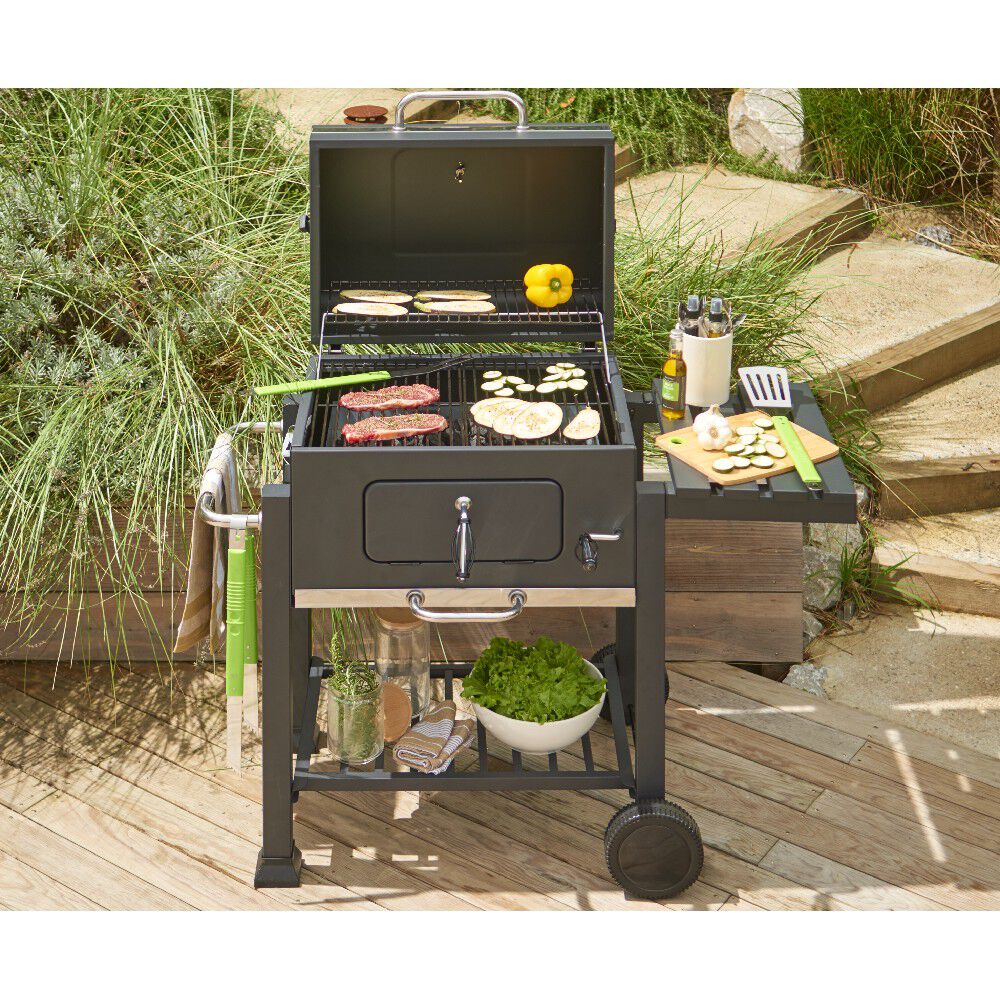 Barbecue à charbon cuve acier sur chariot Wilson