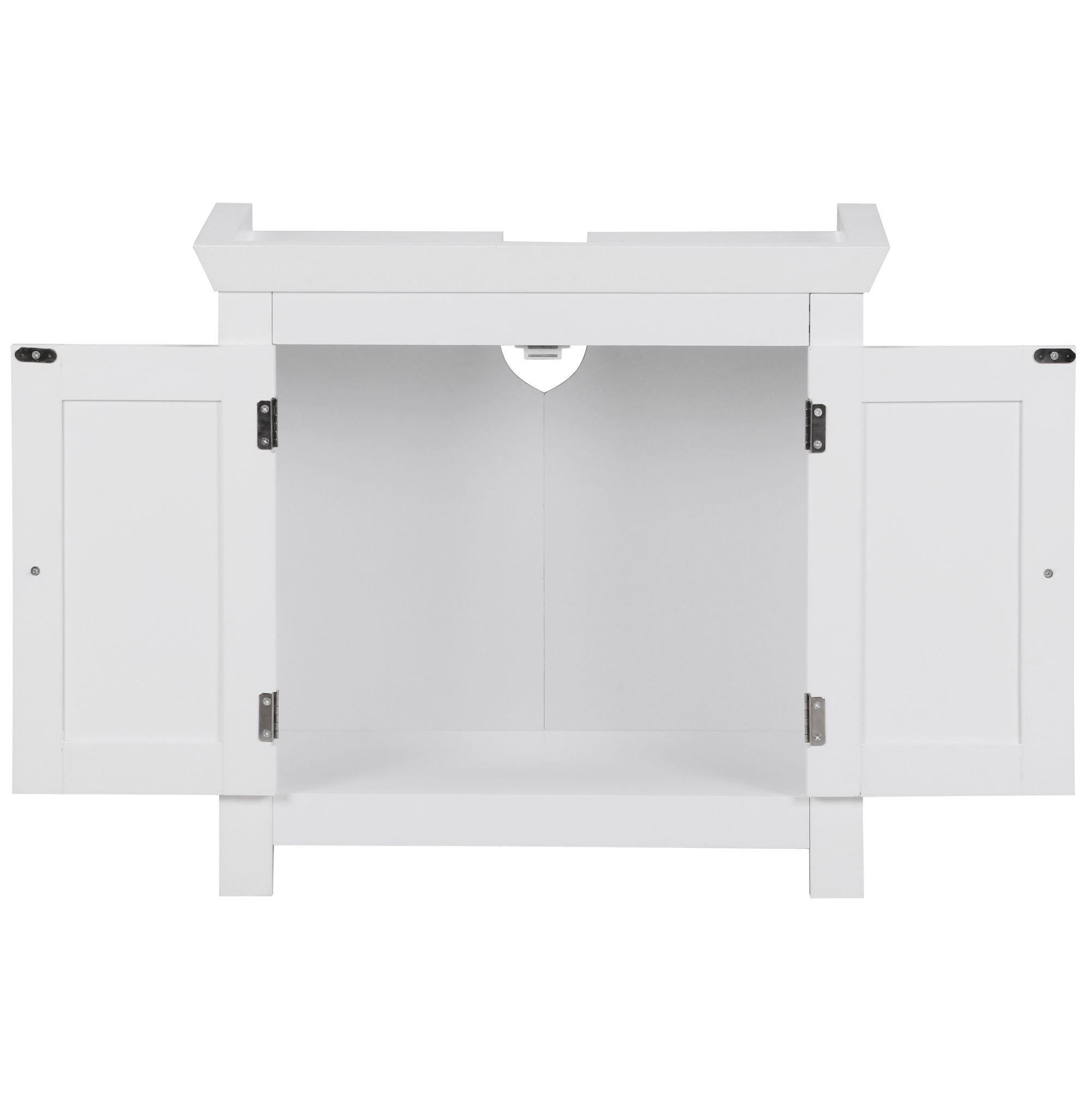 FineBuy Waschbeckenunterschrank FB37103 Unterschrank Weiß 57 cm Badschrank