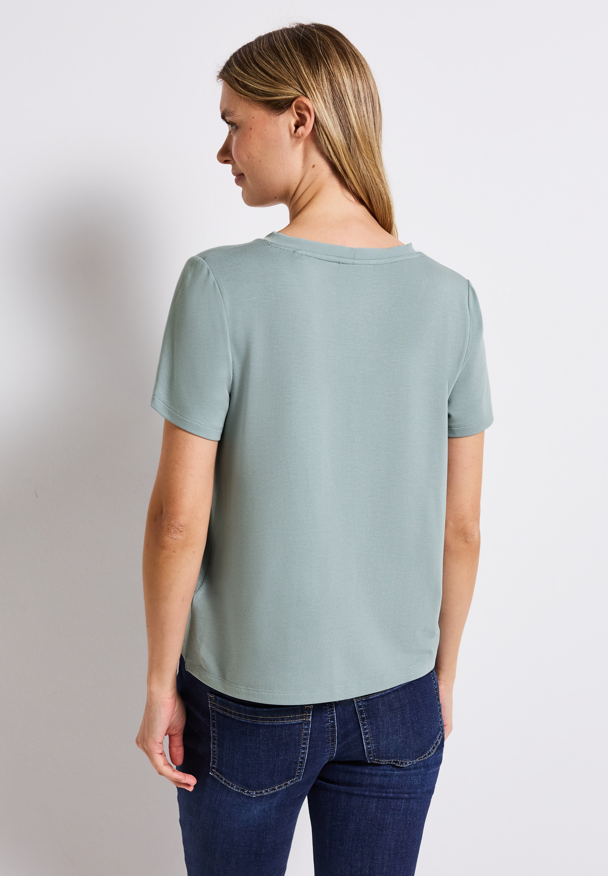 STREET ONE V-Shirt aus Viskose-Stretch