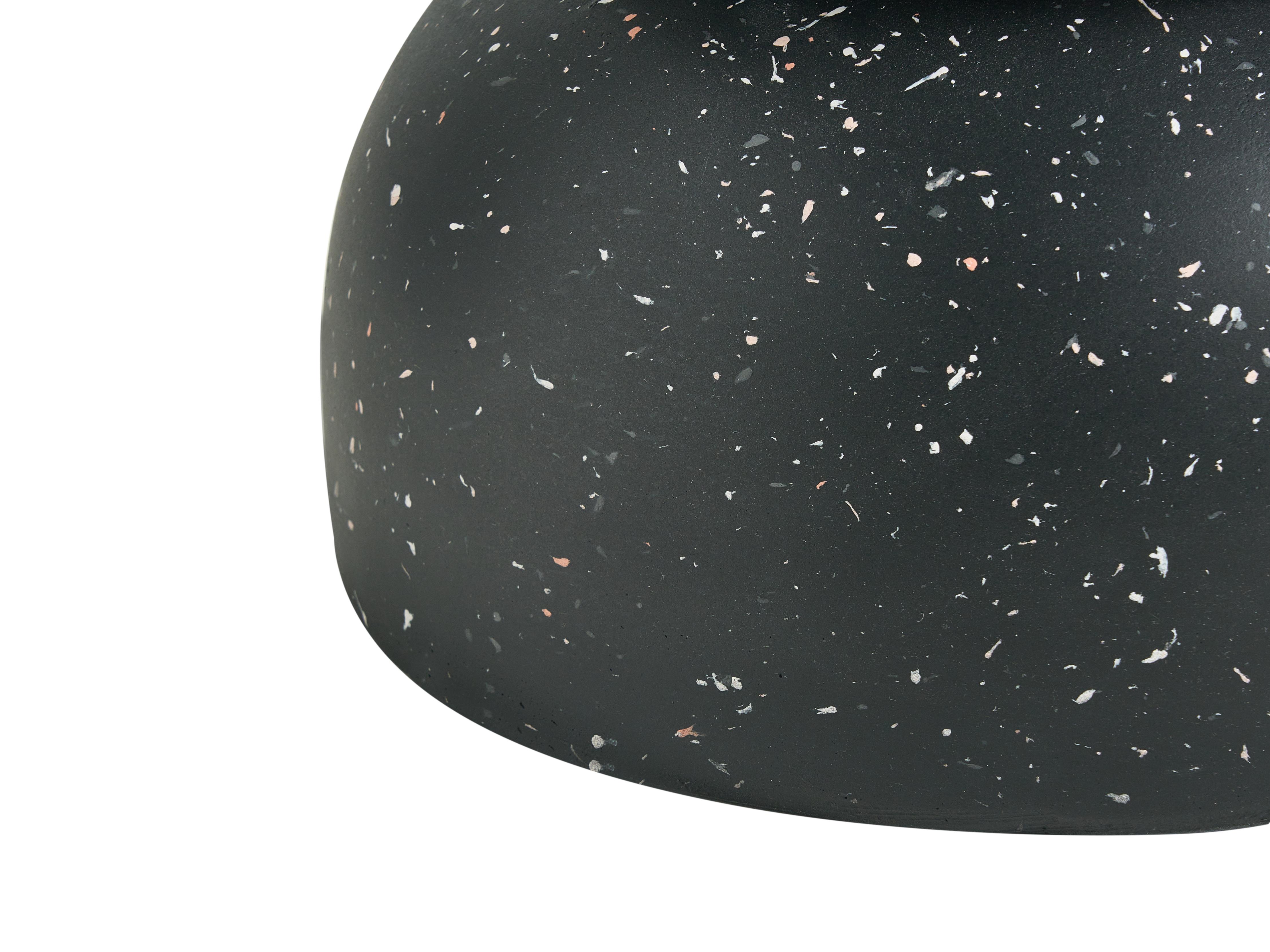 Bijzettafel FALIRO 37 cm 37 cm Terrazzo-effect Zwart terrazzo