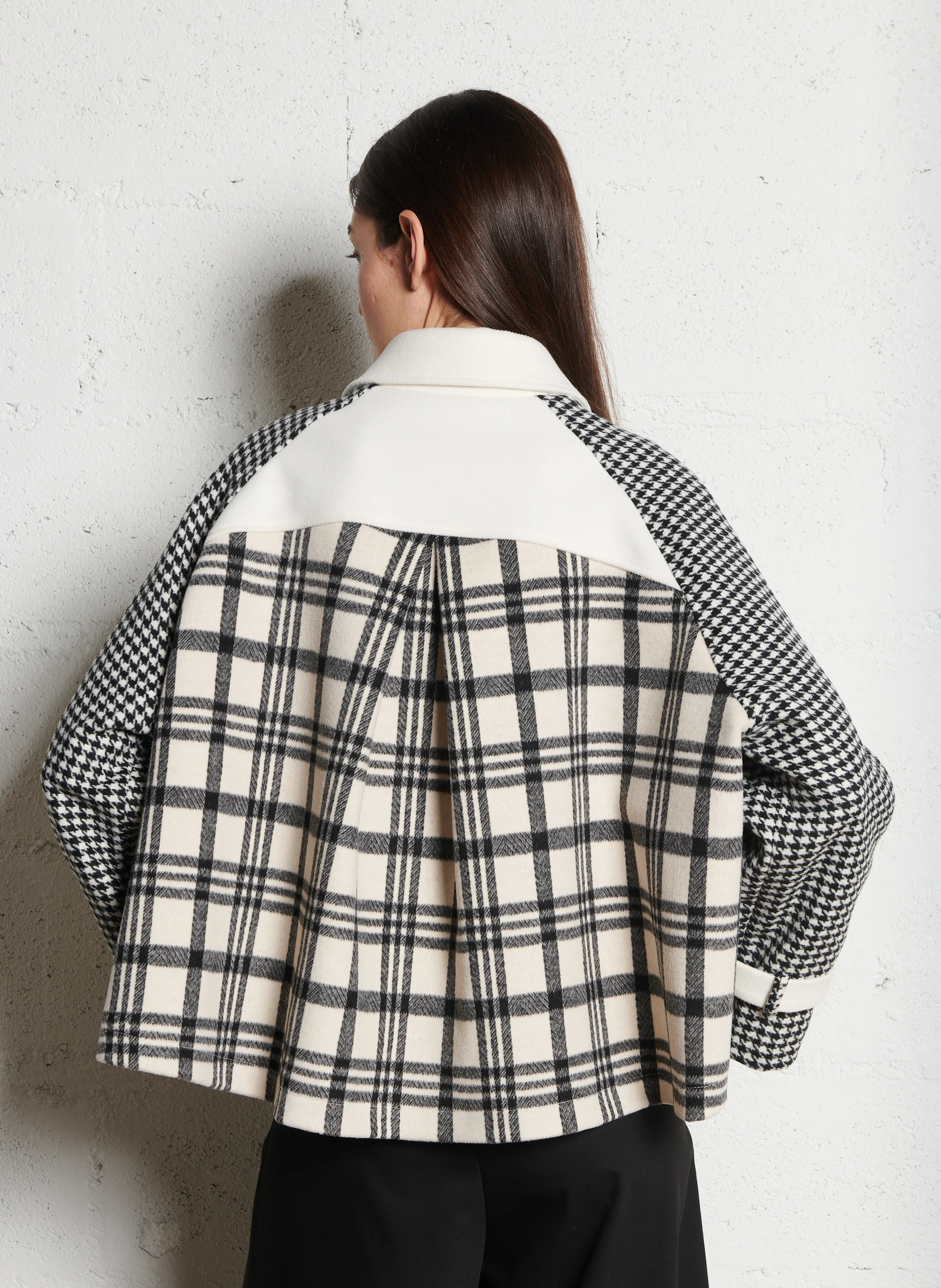 Manteau court imprimé| Blanc