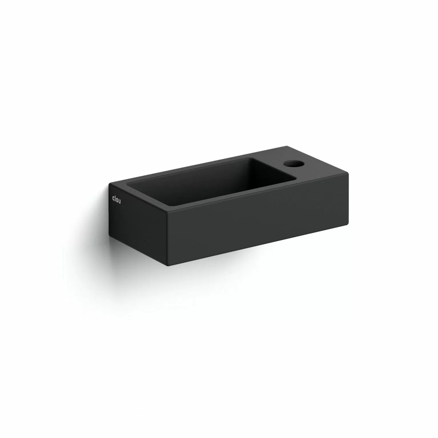 Clou Flush 3 keramische fontein 36cm met kraangat rechts zwart mat
