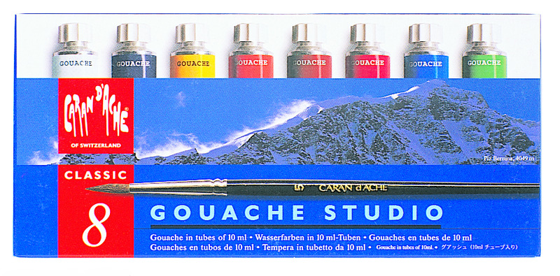 Caran d'Ache Gouache Studio, 10 ml, assortiert, 8 Stück