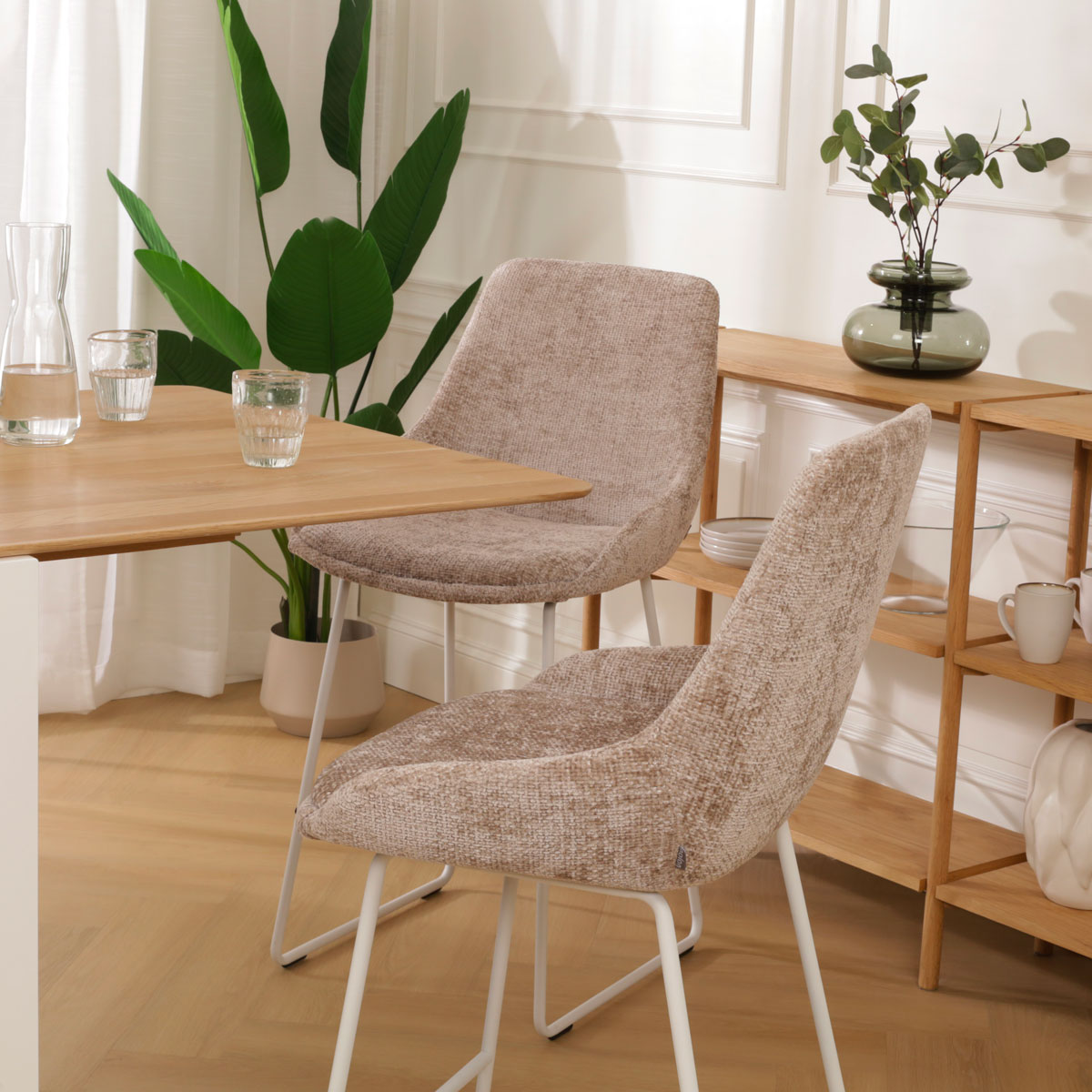 Barkruk Nino-Isa bruin - wit onderstel - 65 cm