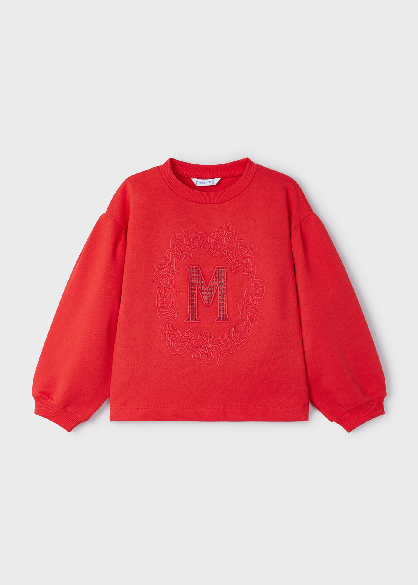 Moletom Better Cotton com letras bordadas para meninas, cor off-white
